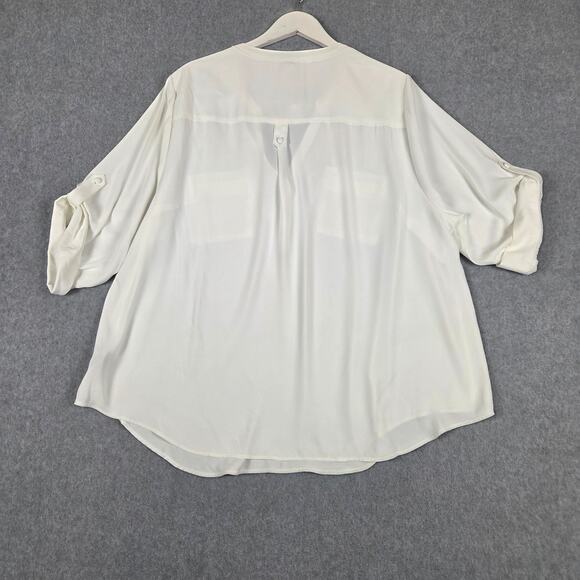 NWT Torrid Blouse Size 3X (22-24) Harper White Georgette Popover - Picture 7 of 15